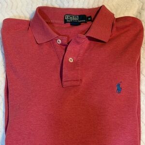 Polo by Ralph Lauren Heathered Rose Polo with Blue Pony Embroidery